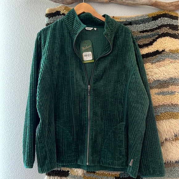 Woolrich Jackets & Blazers - 🦄 WOOLRICH Corduroy Zip Up Jacket 90s Vintage Workwear Velvet Green XXL